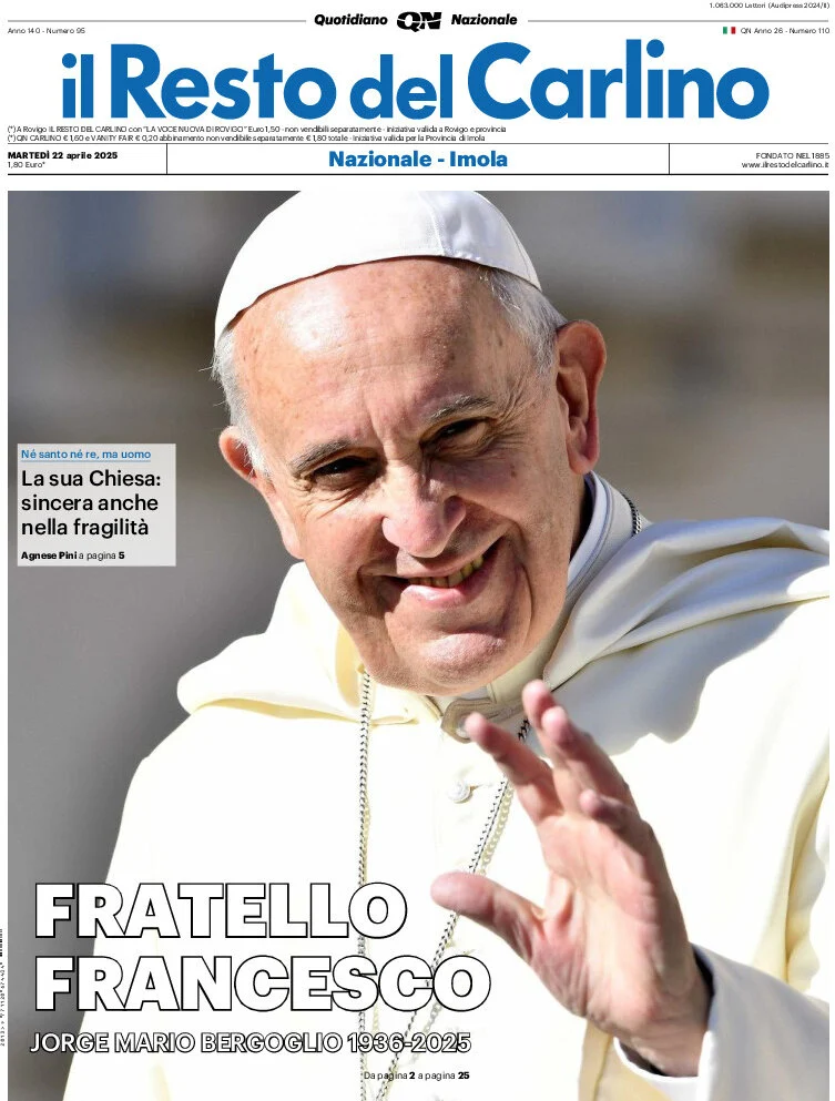 anteprima della prima pagina di il-resto-del-carlino del 22/04/2025
