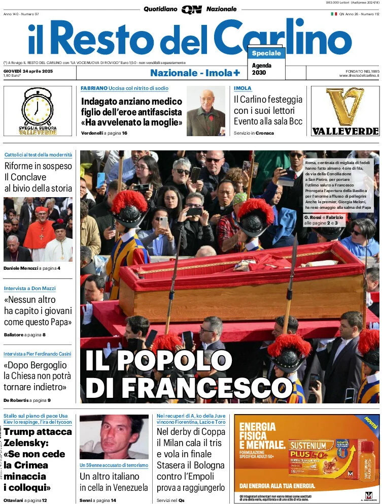 anteprima della prima pagina di il-resto-del-carlino del 24/04/2025
