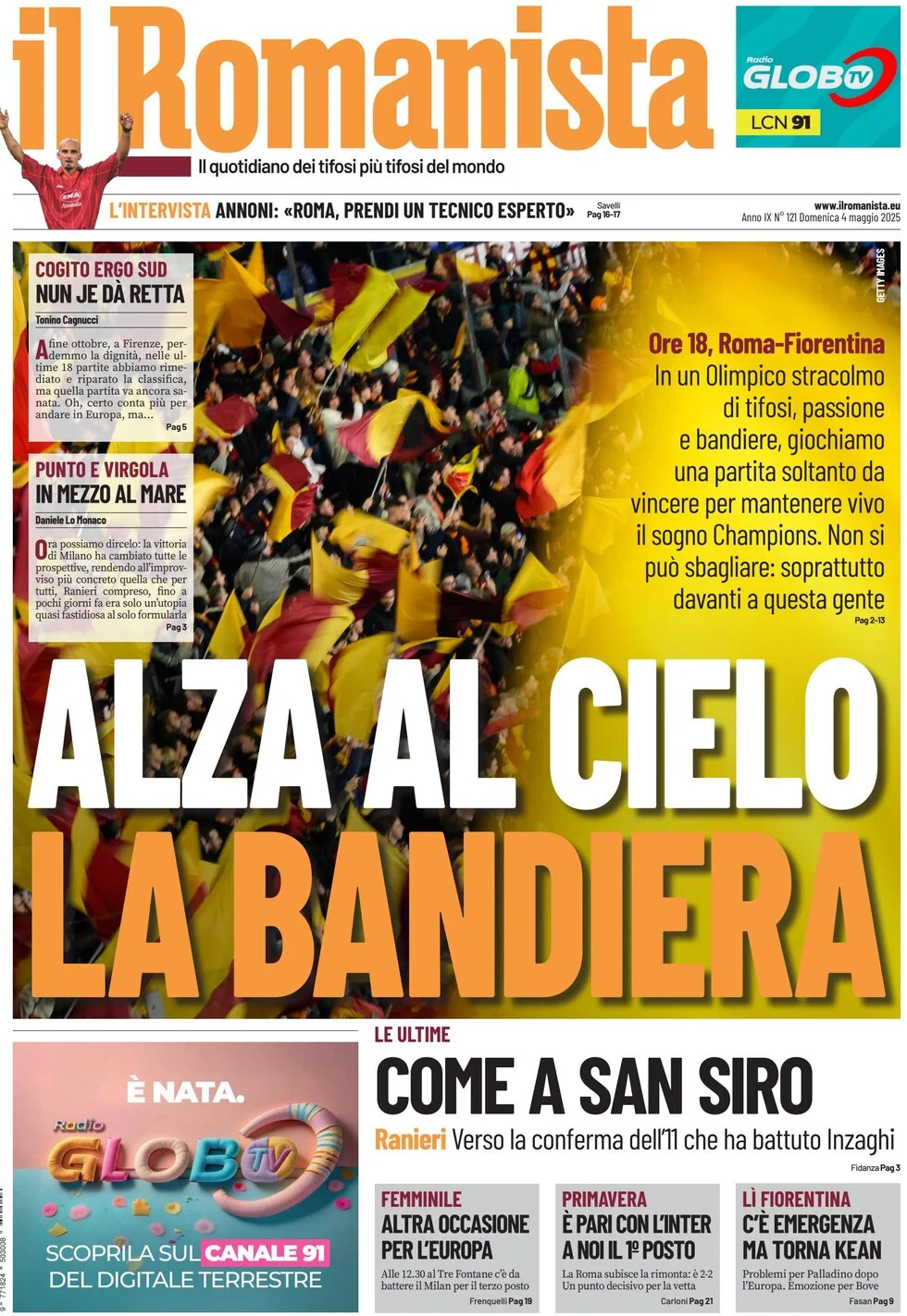 anteprima della prima pagina di il-romanista del 04/05/2025