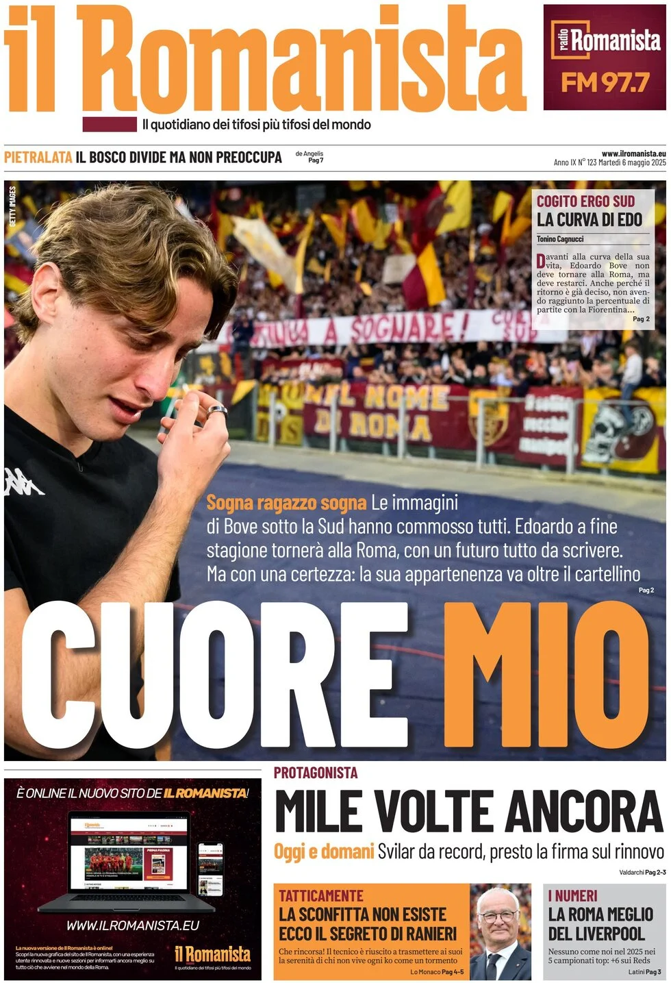anteprima della prima pagina di il-romanista del 06/05/2025
