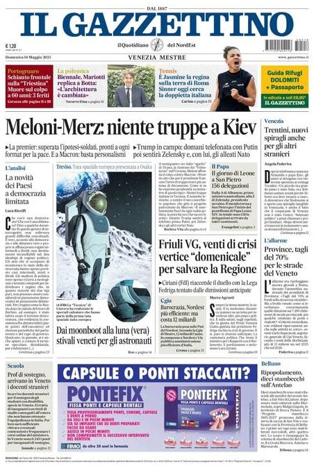 anteprima della prima pagina di Il Gazzettino