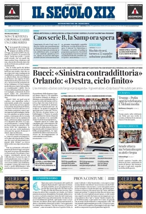 anteprima della prima pagina di Il Secolo XIX