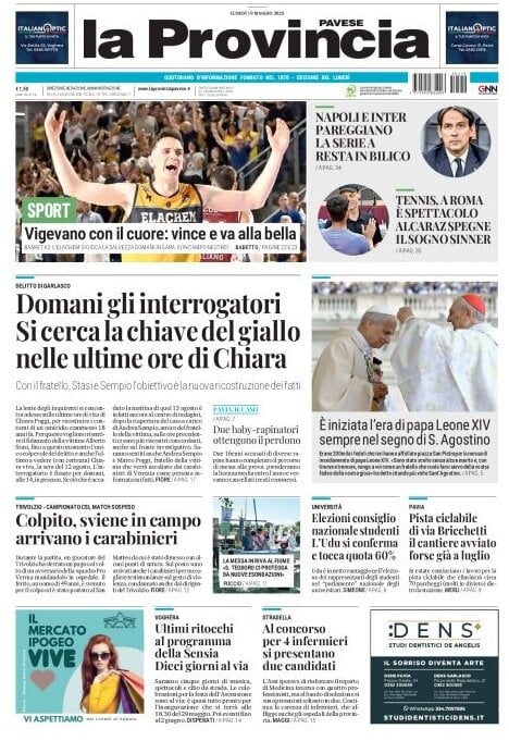 anteprima della prima pagina di La Provincia Pavese