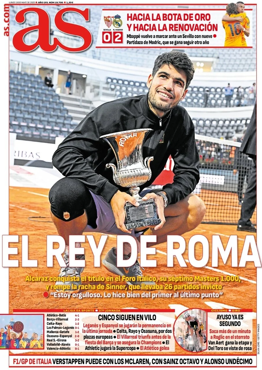 anteprima della prima pagina di AS (Madrid)