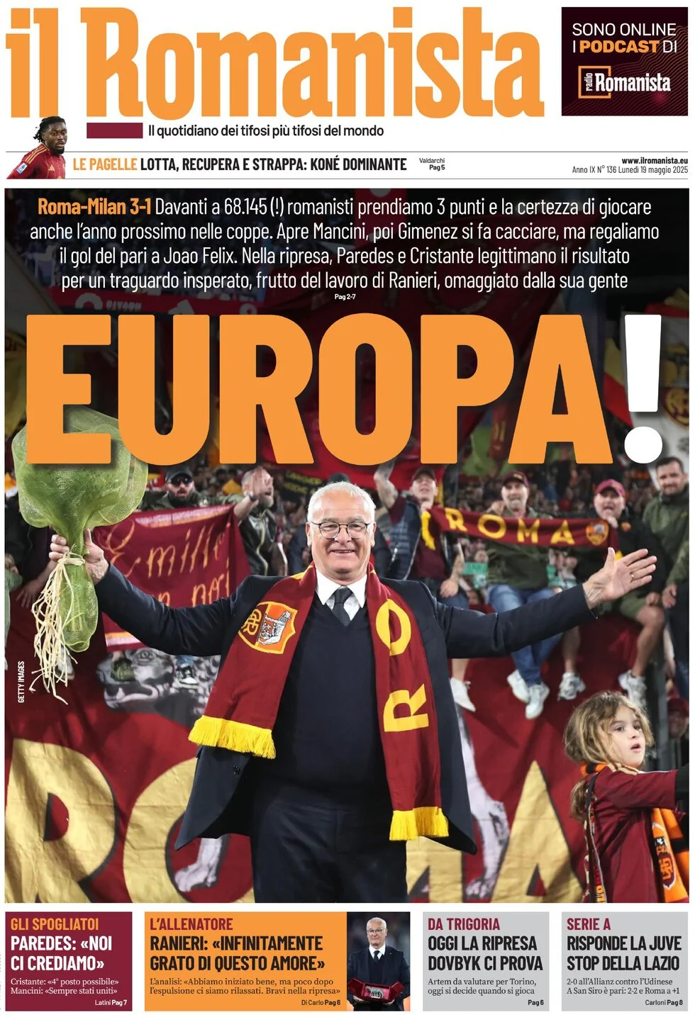 anteprima della prima pagina di Il Romanista
