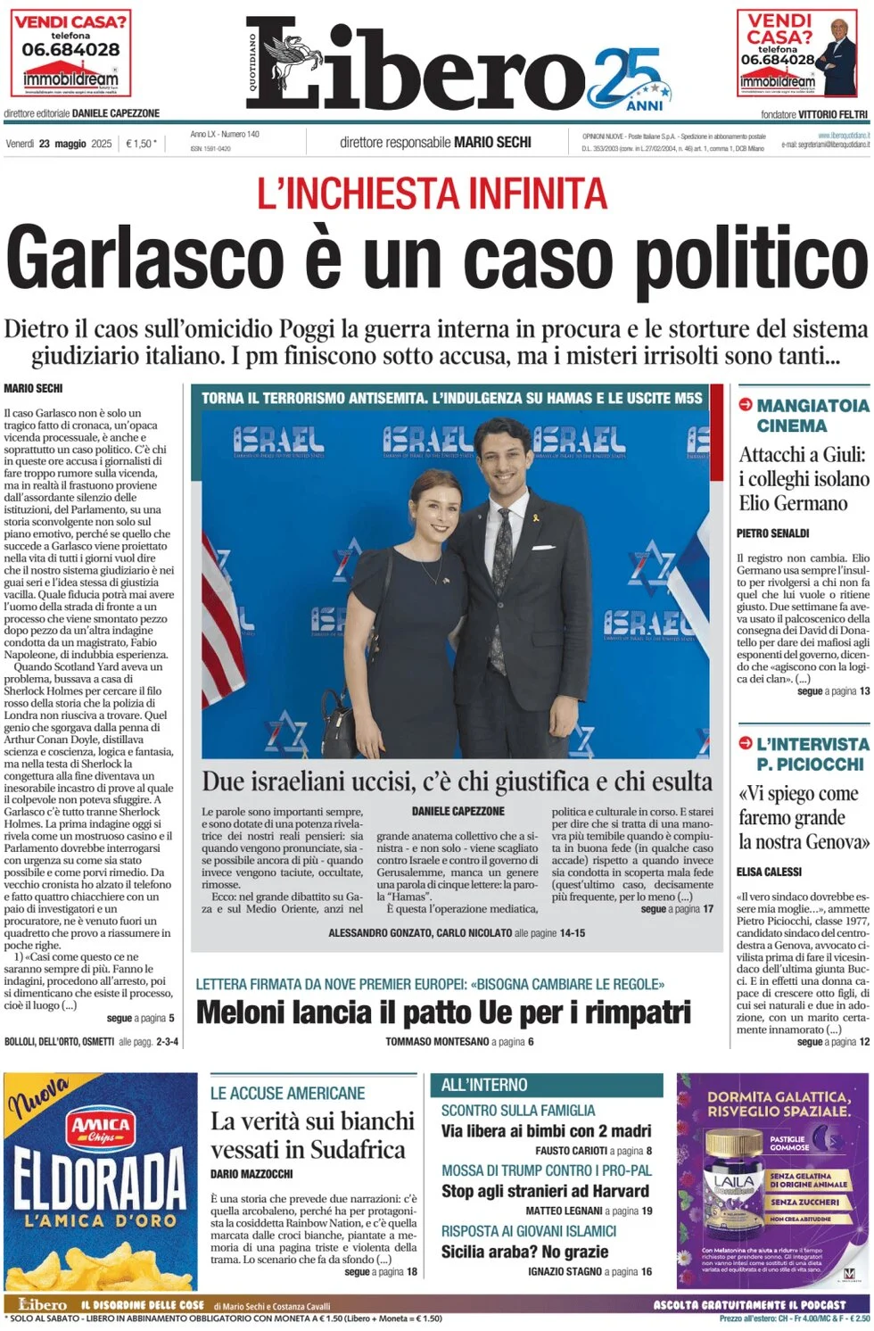 anteprima della prima pagina di Libero Quotidiano