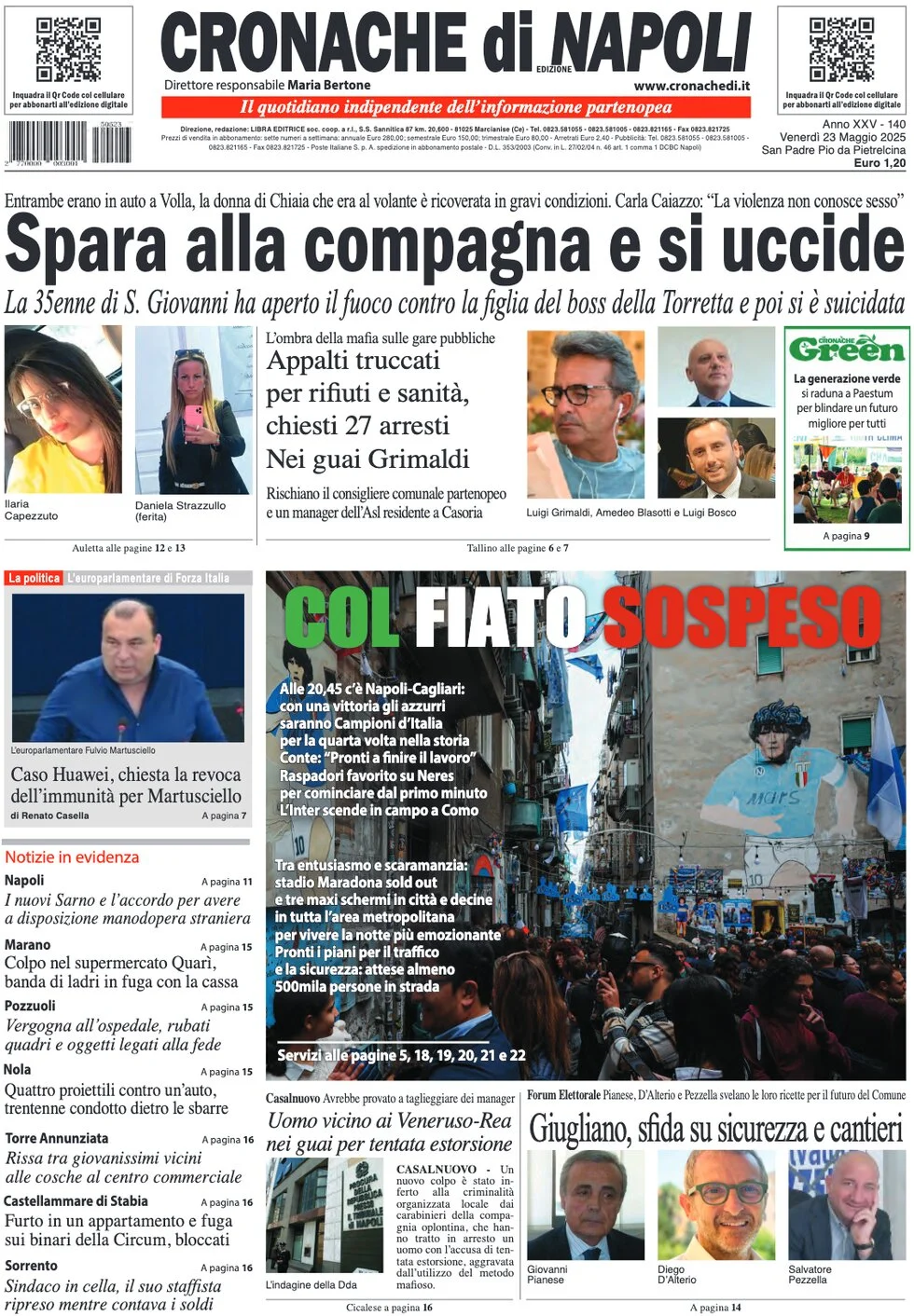 anteprima della prima pagina di Cronache di Napoli