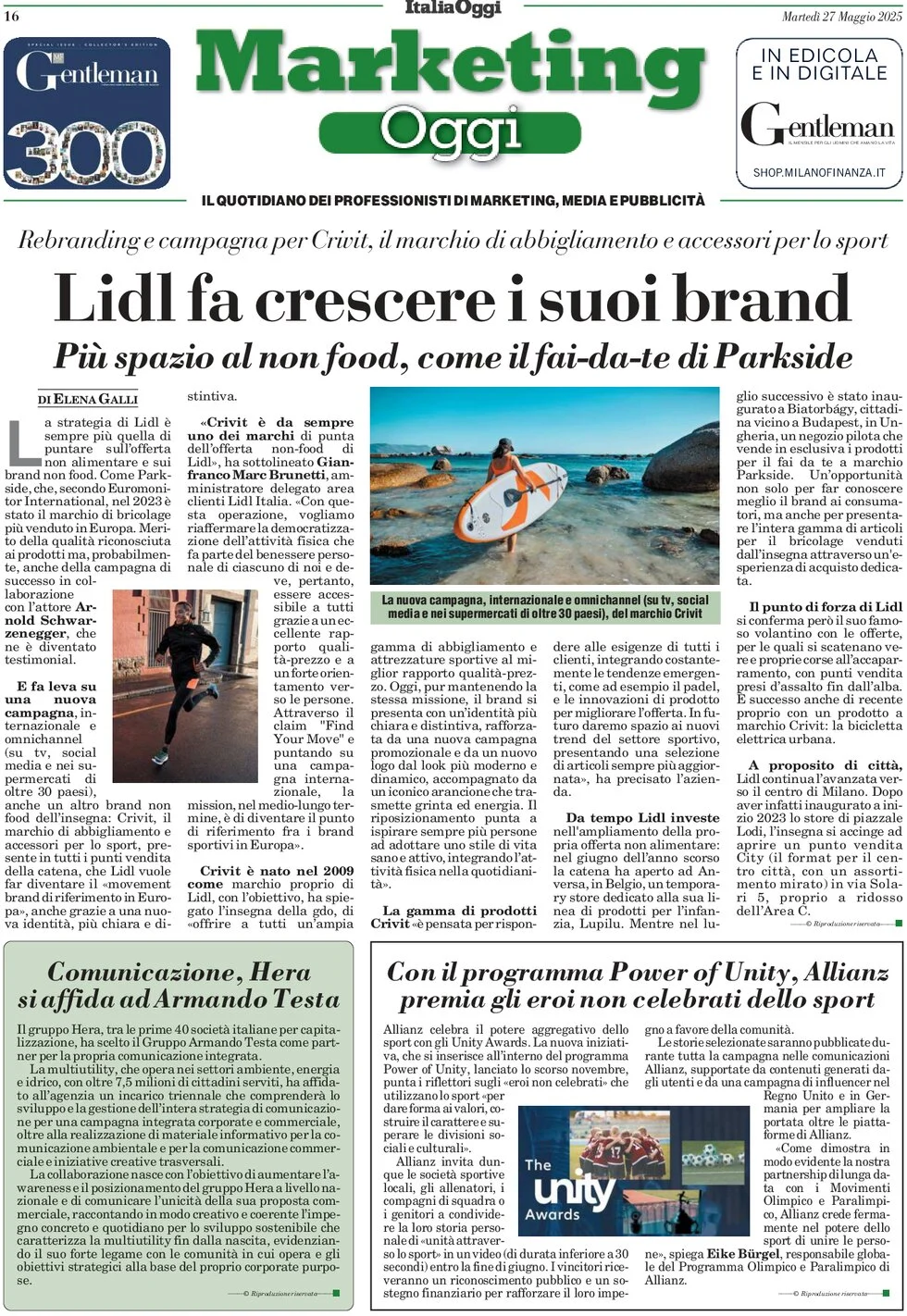 anteprima della prima pagina di marketing-oggi del 27/05/2025