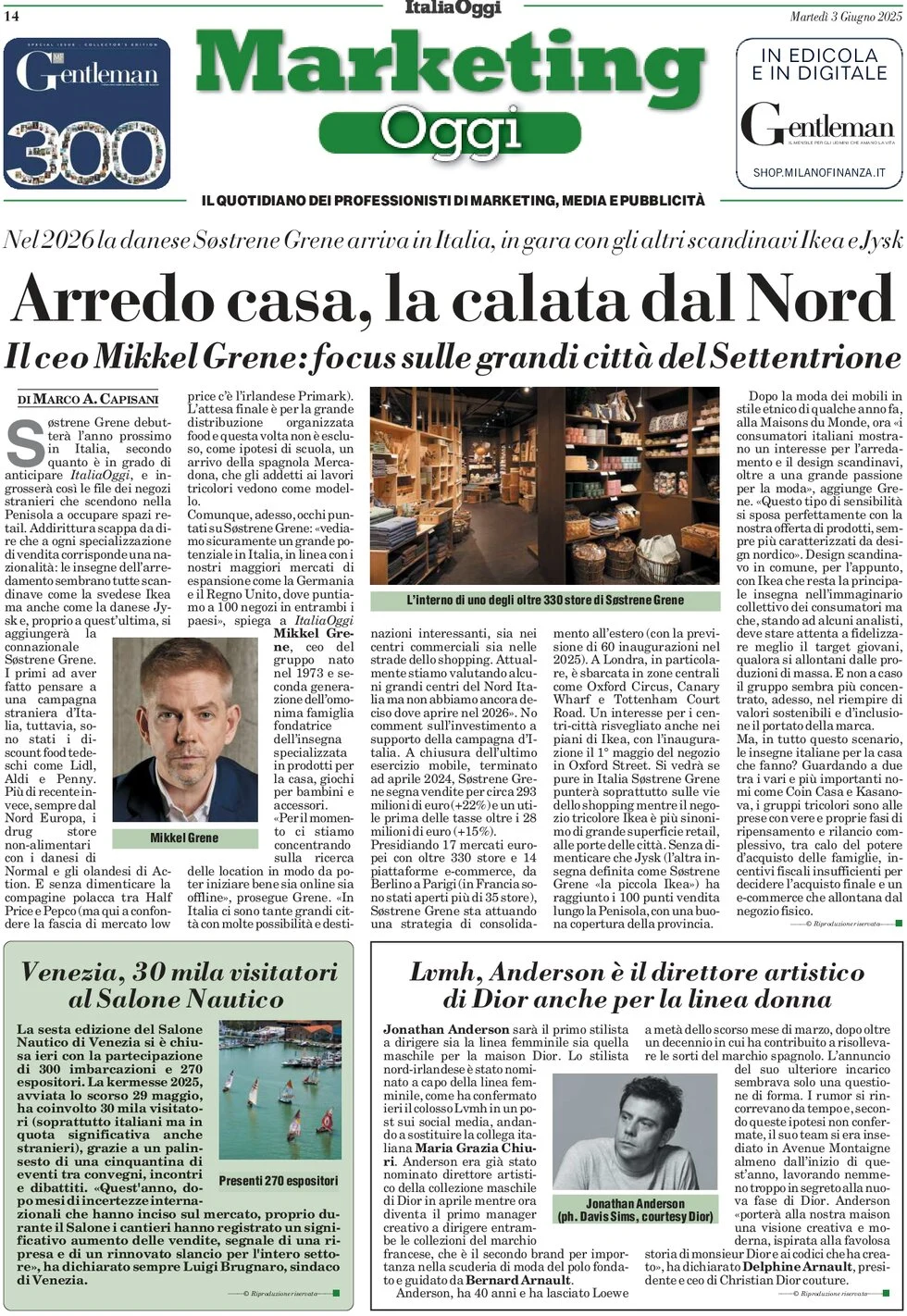 anteprima della prima pagina di marketing-oggi del 03/06/2025