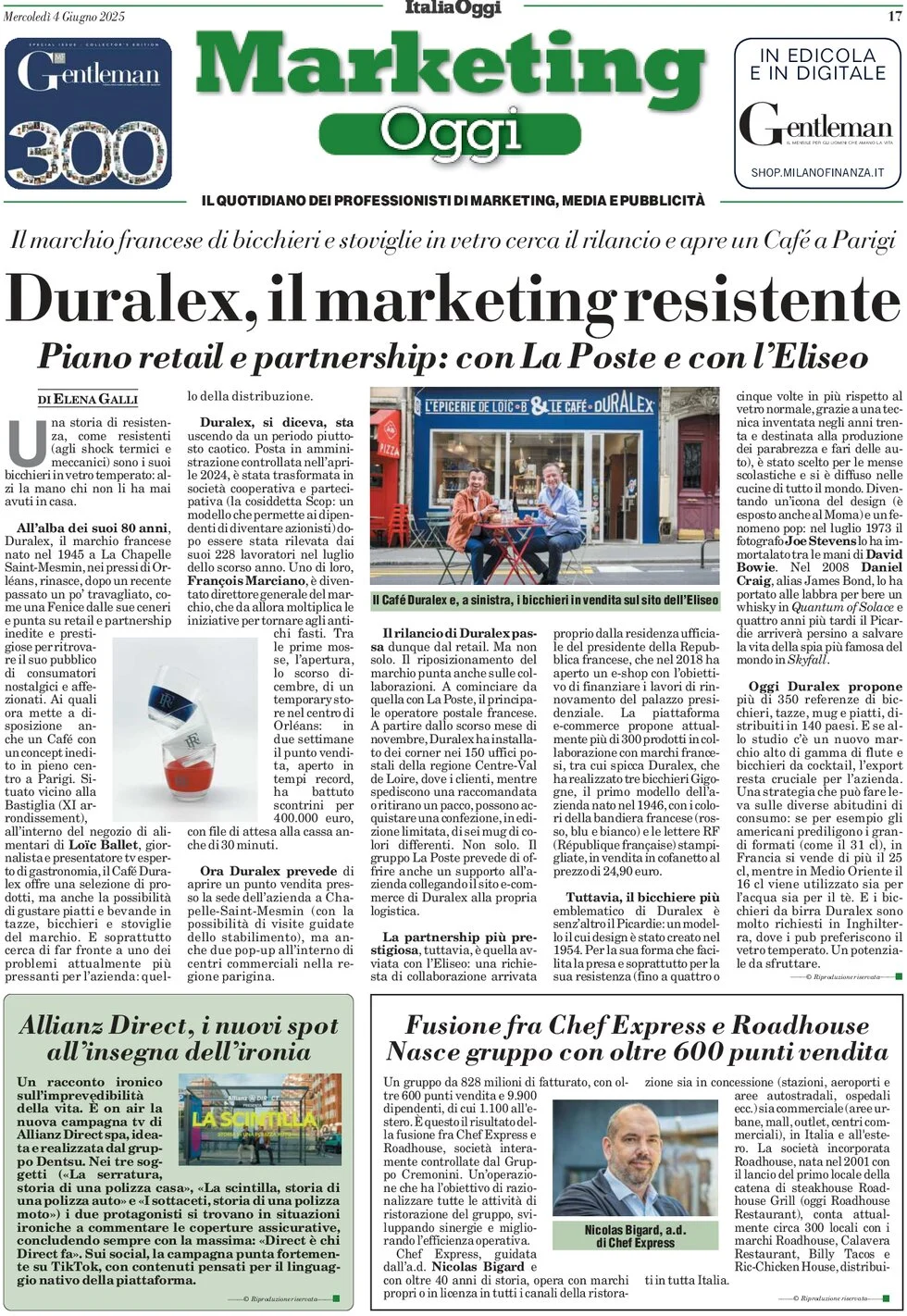 anteprima della prima pagina di marketing-oggi del 04/06/2025