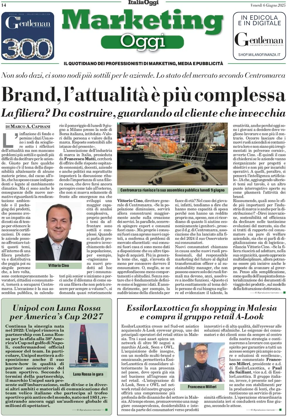 anteprima della prima pagina di marketing-oggi del 06/06/2025