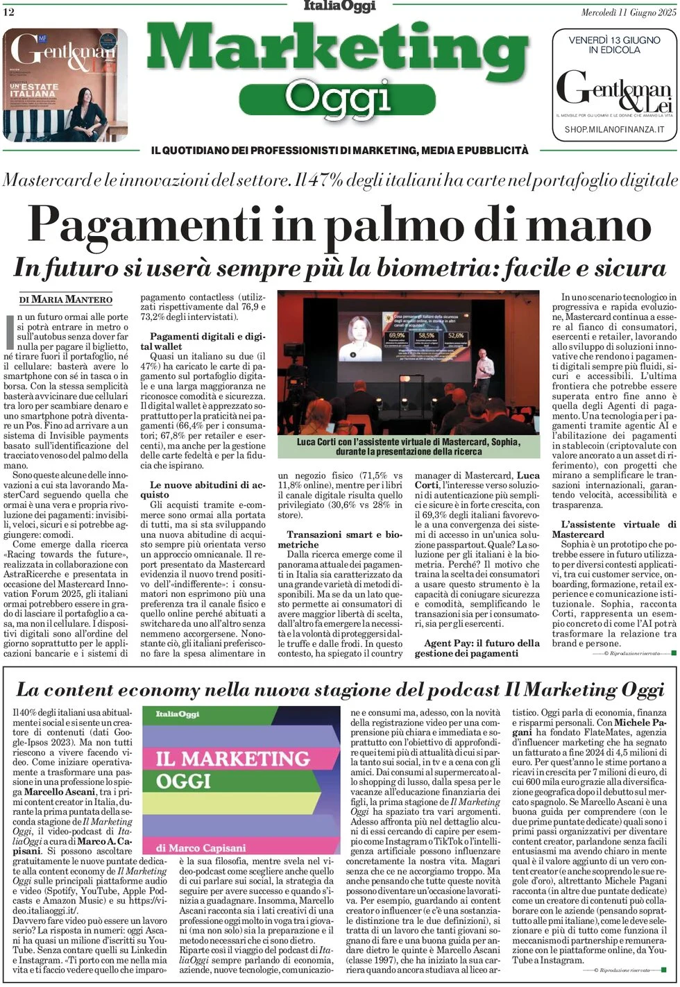 anteprima della prima pagina di marketing-oggi del 11/06/2025