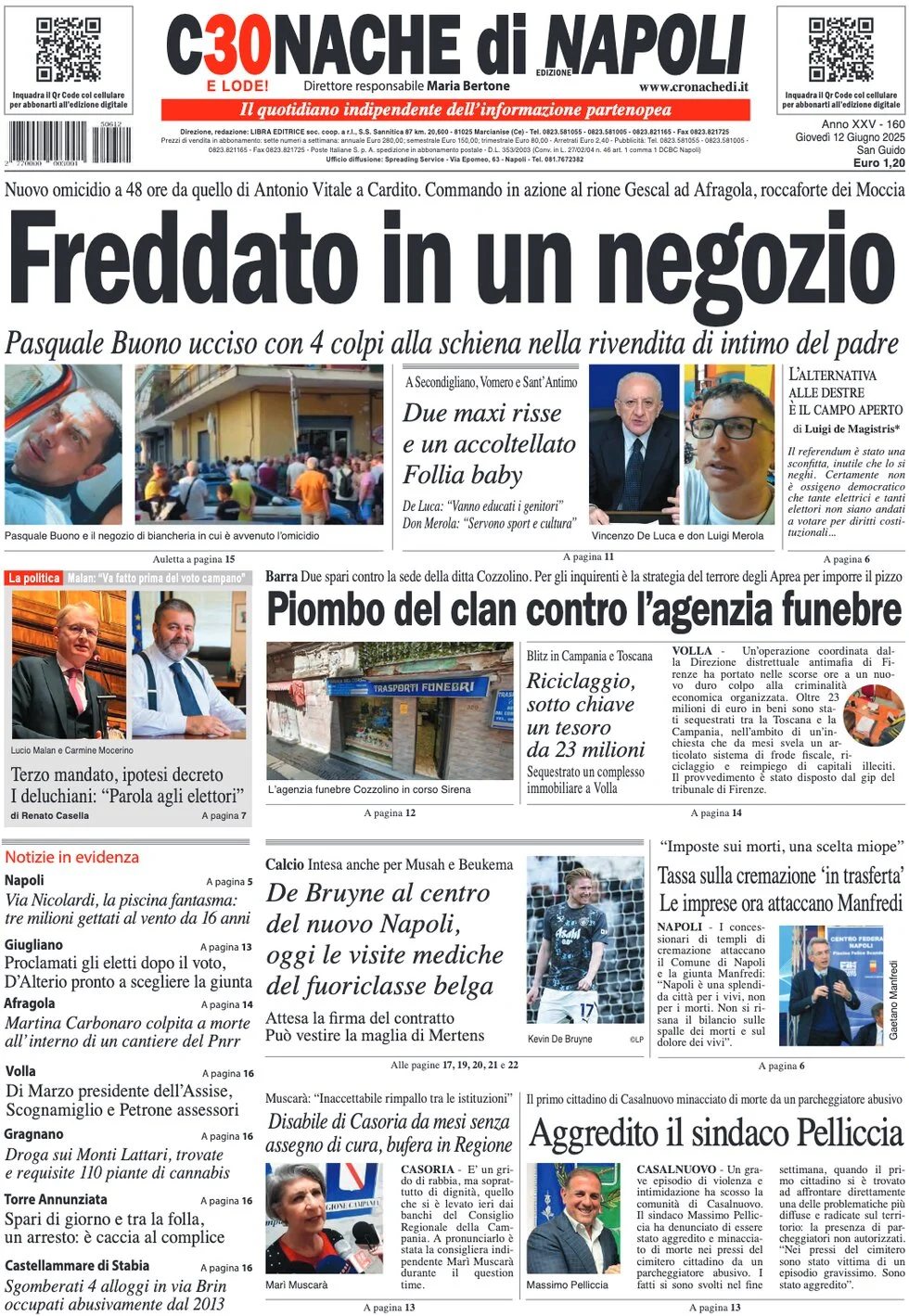 anteprima della prima pagina di Cronache di Napoli