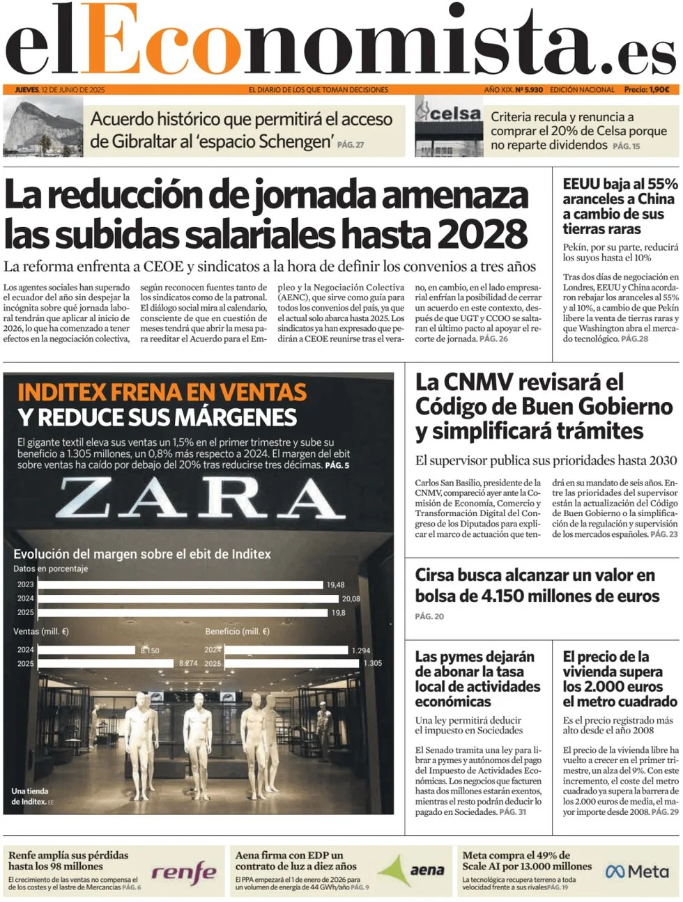 anteprima della prima pagina di El Economista