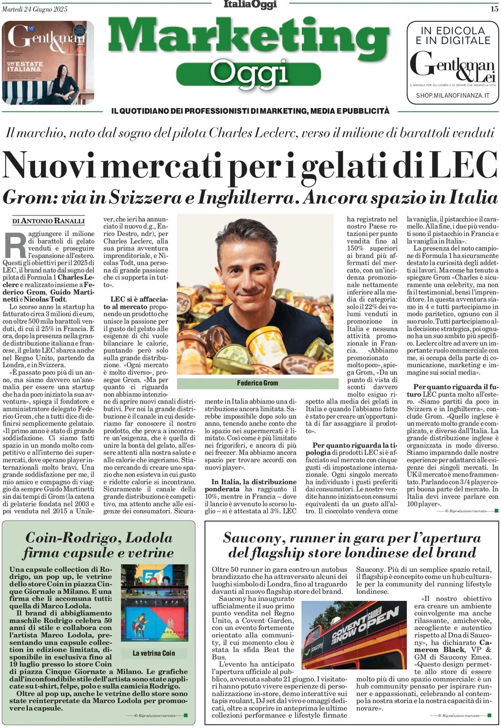 anteprima della prima pagina di marketing-oggi del 24/06/2025