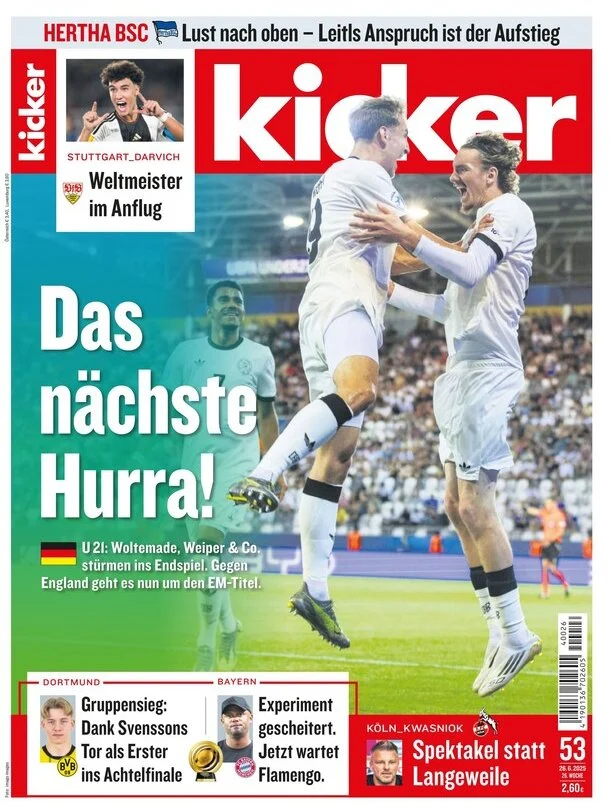 anteprima della prima pagina di kicker del 26/06/2025