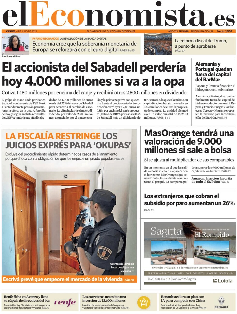 prima pagina - El Economista del 04/07/2025