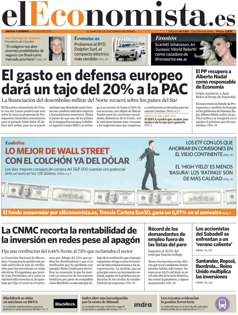 anteprima della prima pagina di el-economista del 05/07/2025