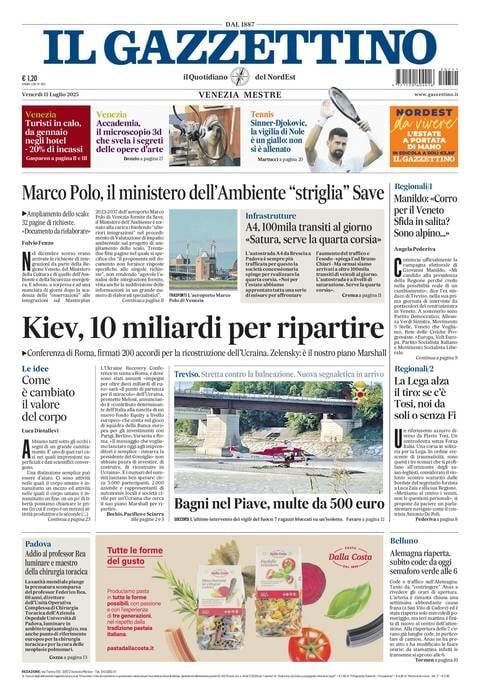 anteprima della prima pagina di Il Gazzettino