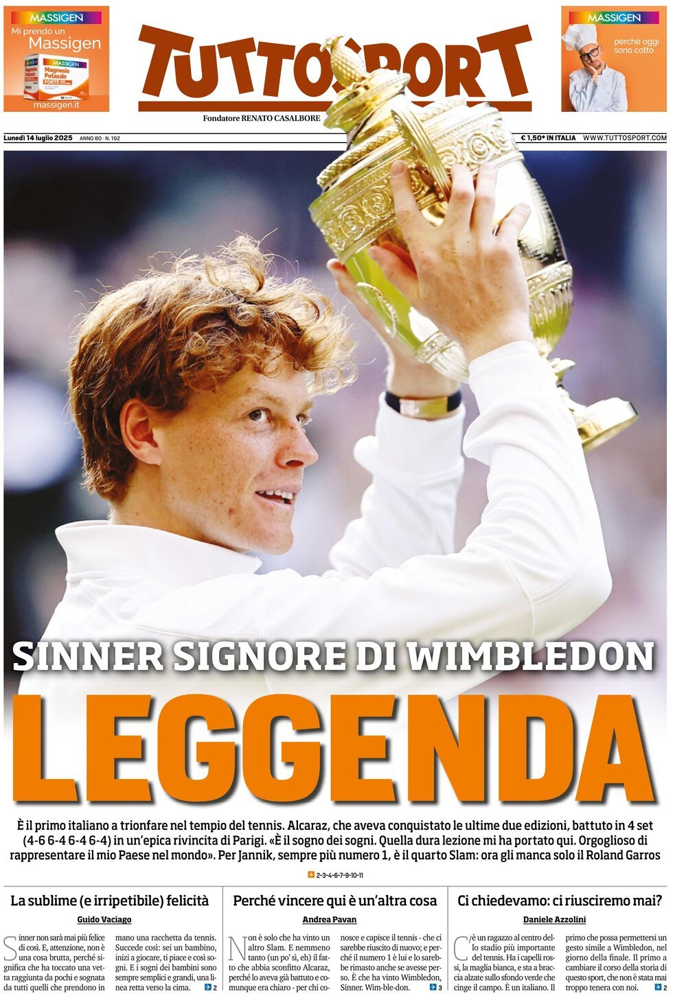 anteprima della prima pagina di Tuttosport