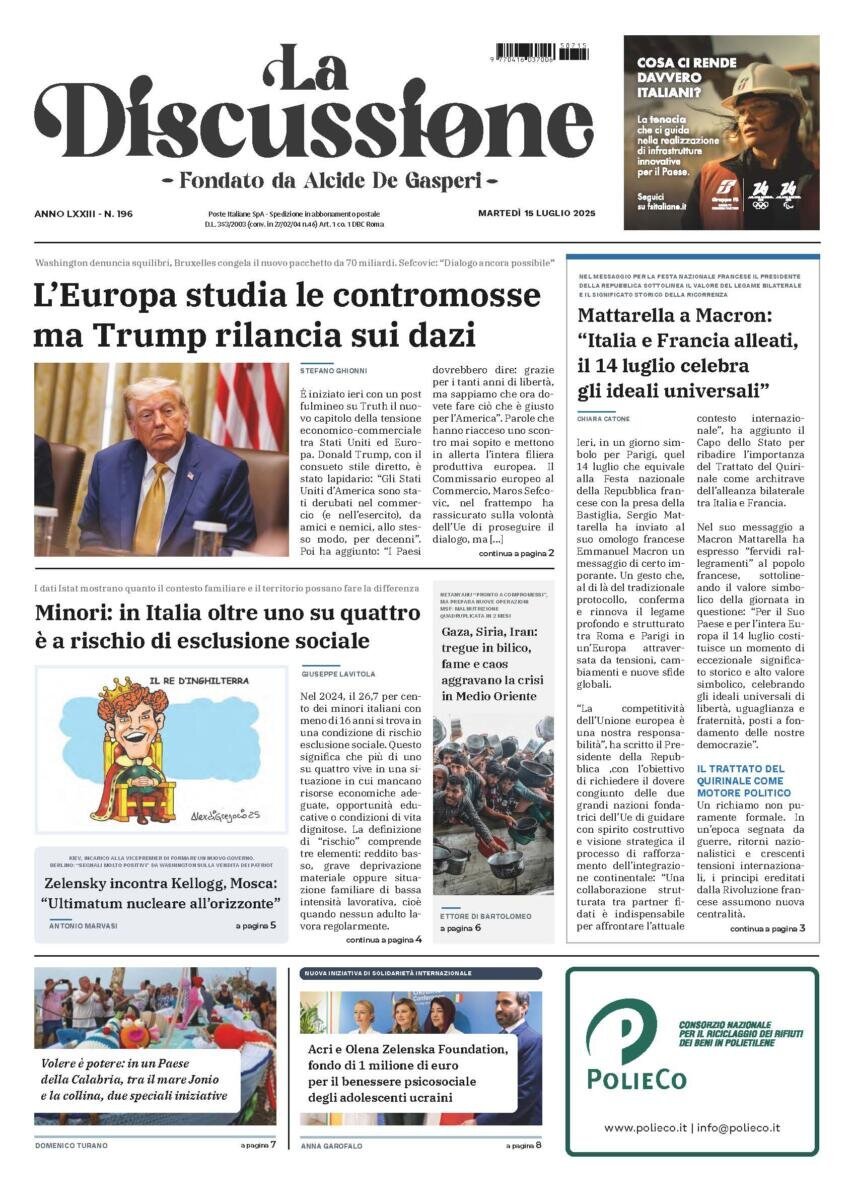 anteprima della prima pagina di La Discussione