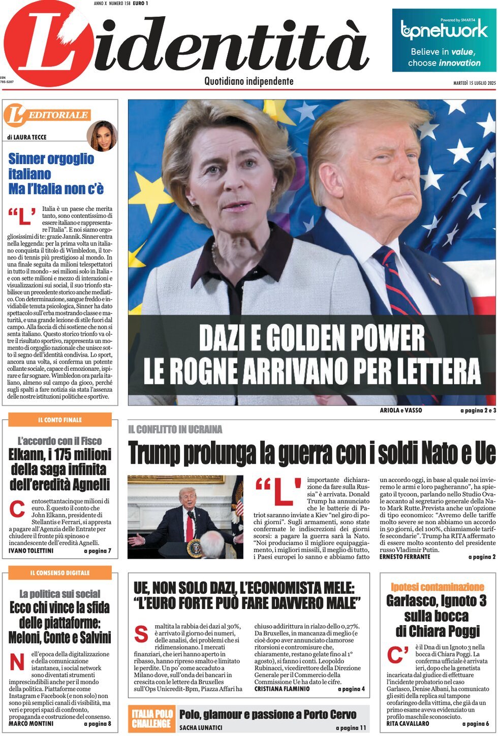 anteprima della prima pagina di L'Identità