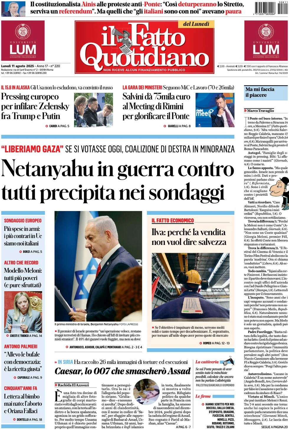 anteprima della prima pagina di Il Fatto Quotidiano