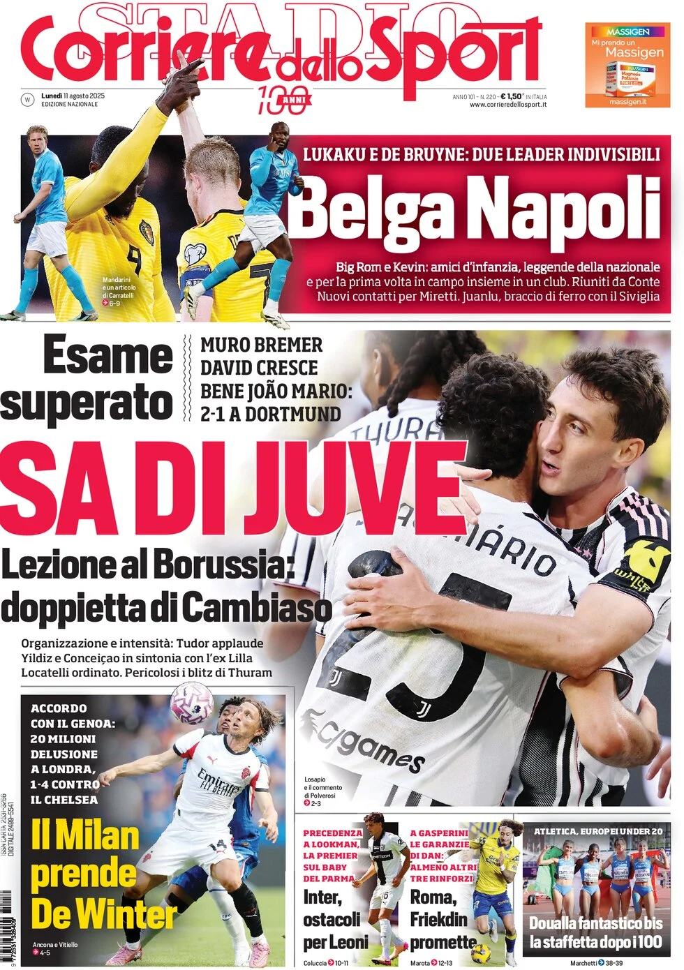 anteprima della prima pagina di Corriere dello Sport