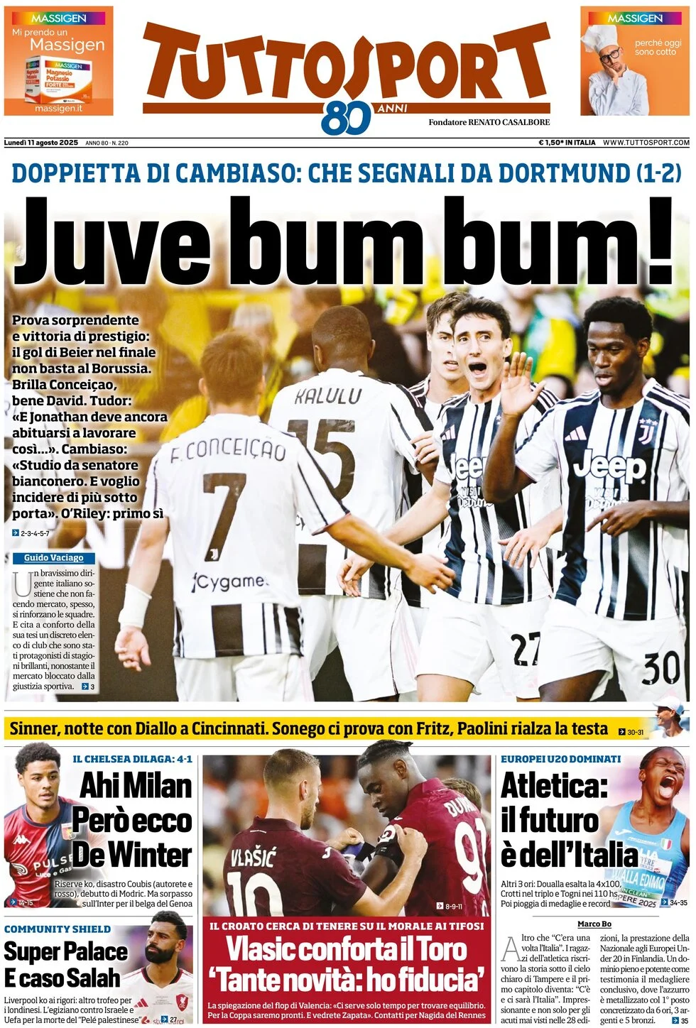 anteprima della prima pagina di Tuttosport