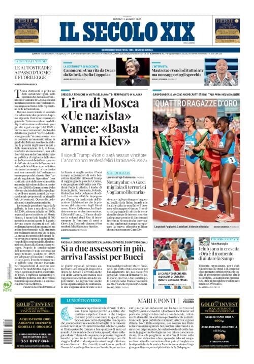 anteprima della prima pagina di Il Secolo XIX
