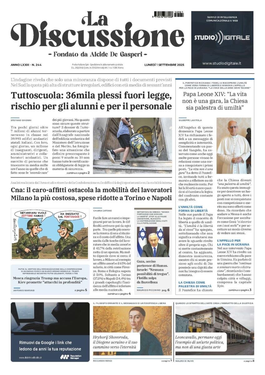 anteprima della prima pagina di La Discussione