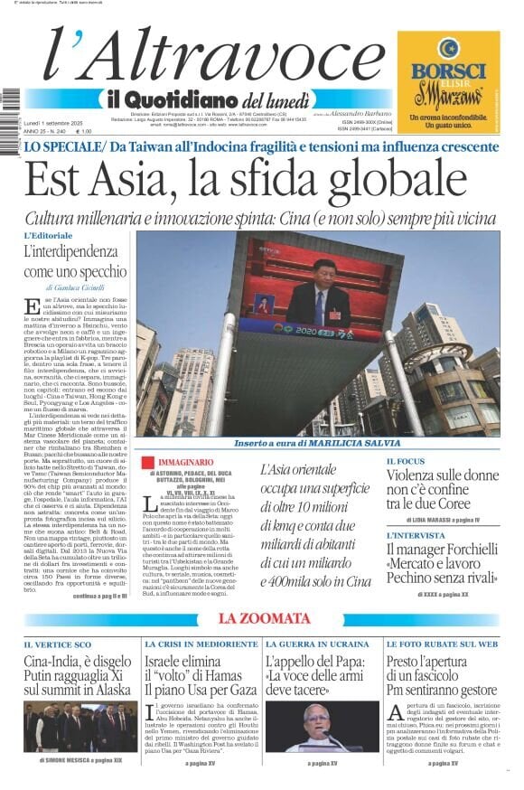 anteprima della prima pagina di Il Quotidiano del Sud L'Altravoce