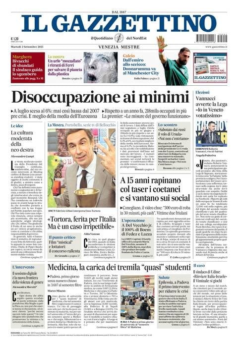 anteprima della prima pagina di Il Gazzettino