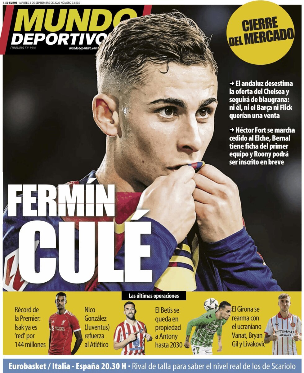 anteprima della prima pagina di Mundo Deportivo