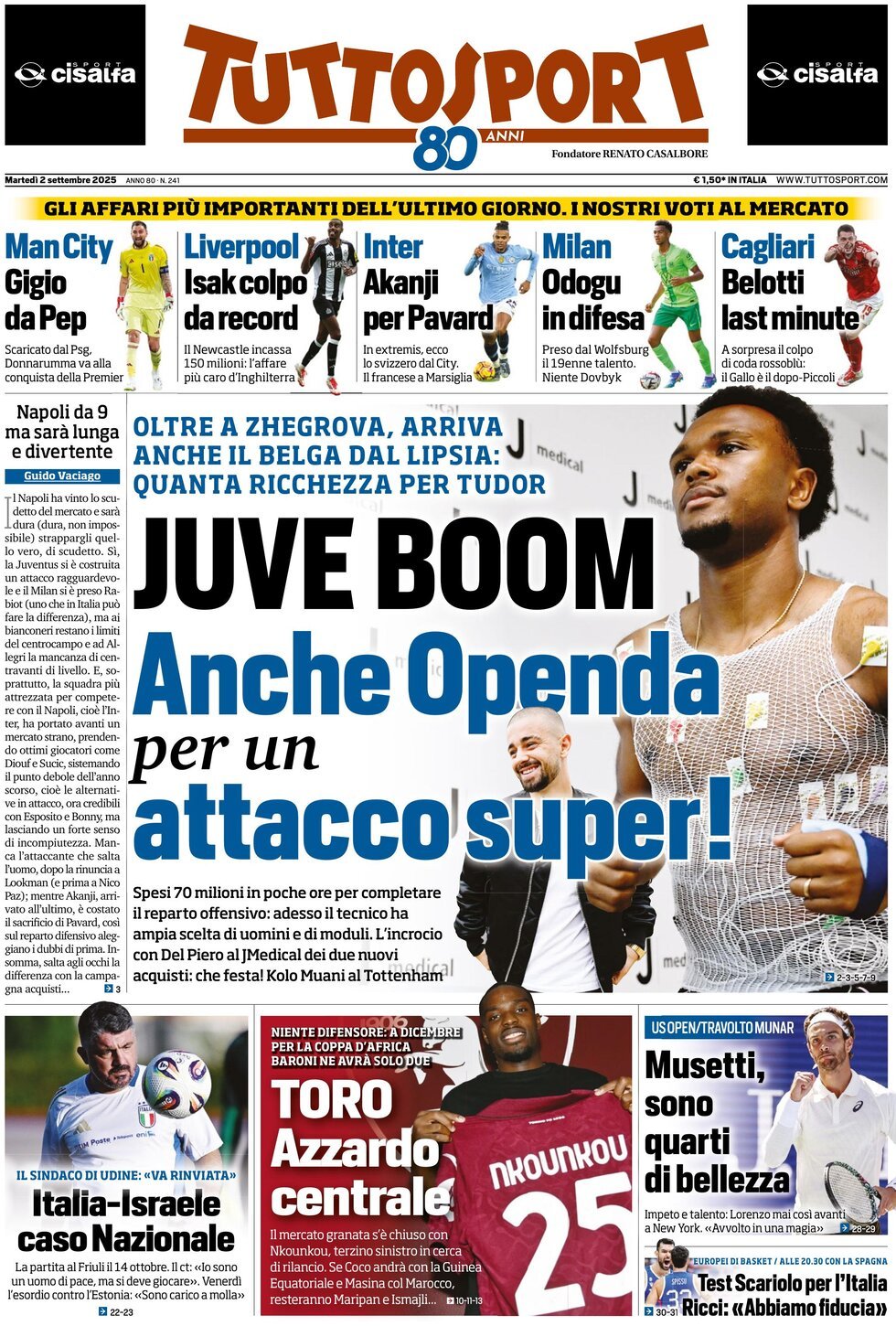 anteprima della prima pagina di Tuttosport