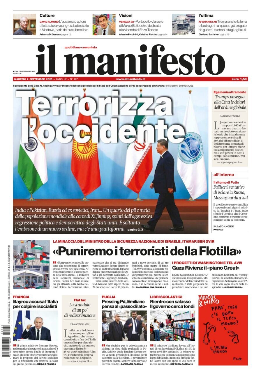 anteprima della prima pagina di Il Manifesto
