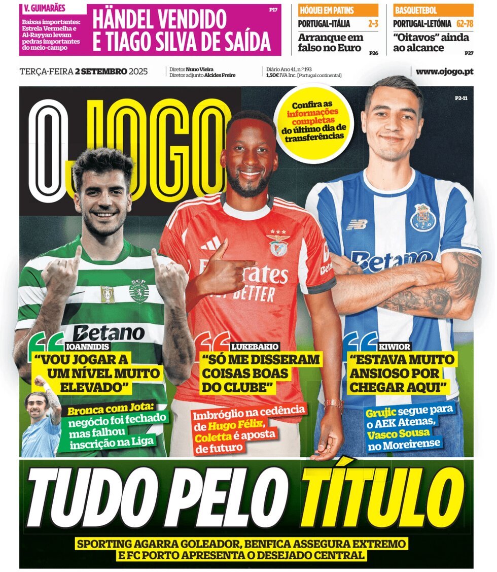 anteprima della prima pagina di O Jogo
